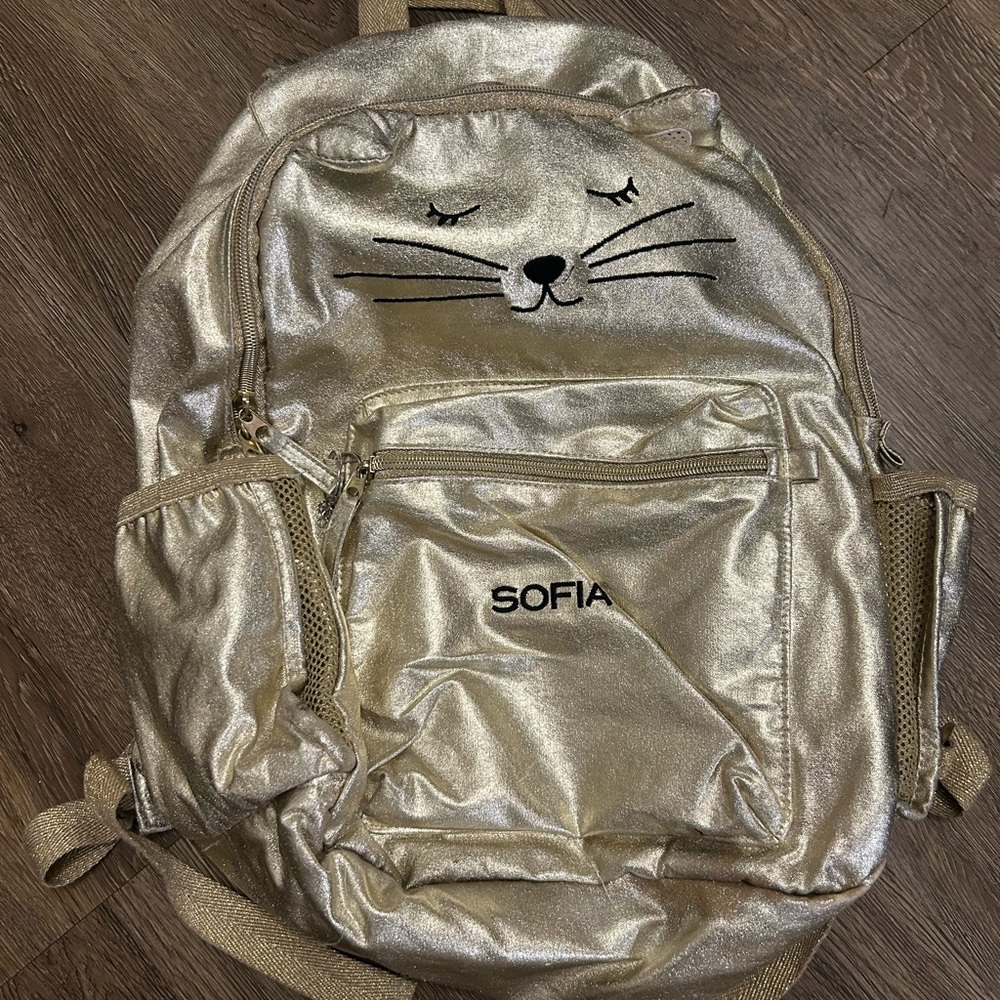 Gold Cat Face Pottery Barn Emily Meritt Backpack